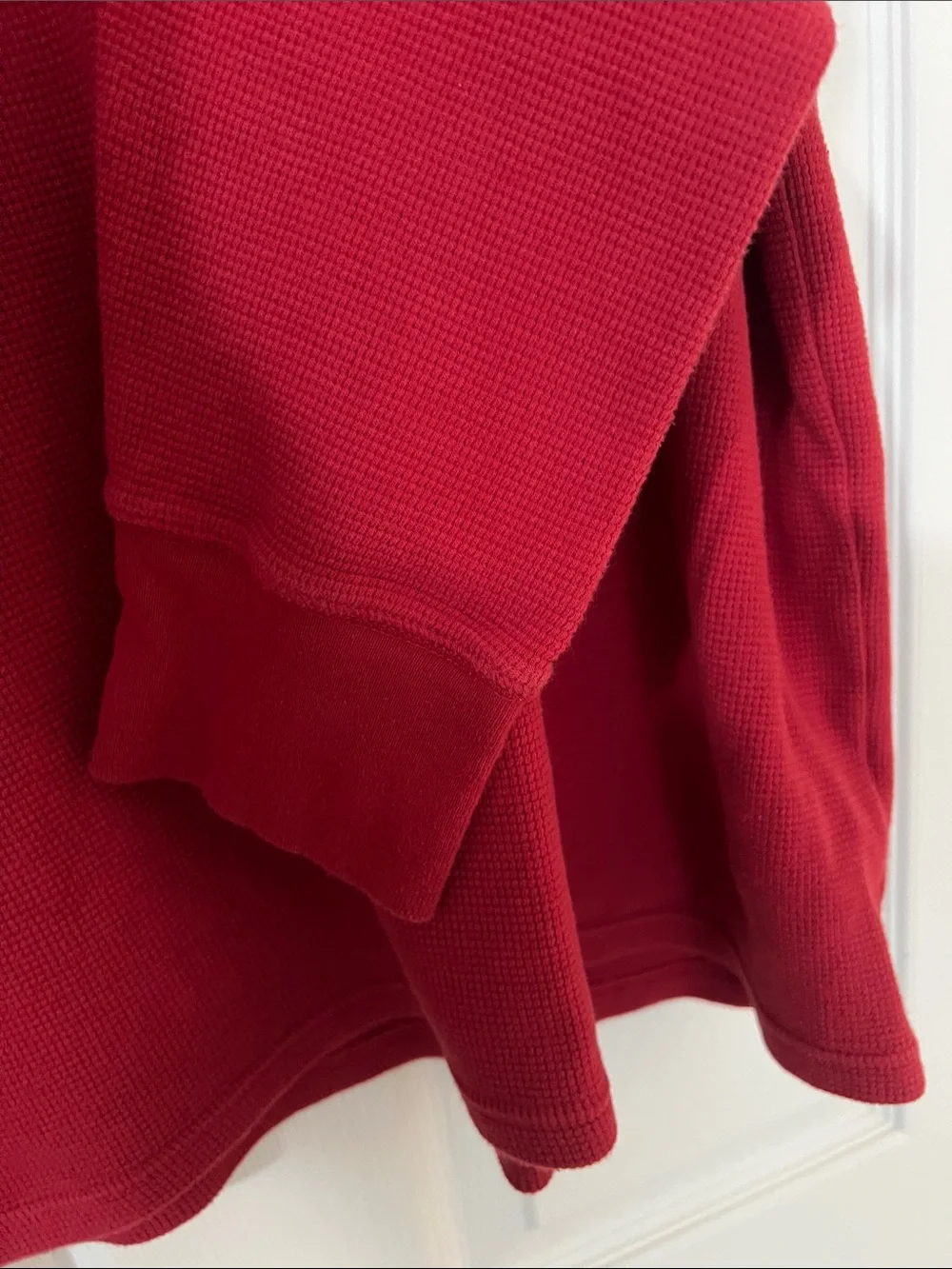 Polo by Ralph Lauren Bright Red Crewneck Thermal Henley with White Pony